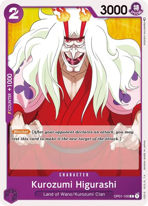 Kurozumi Higurashi OP01-100 One Piece card from Romance Dawn
