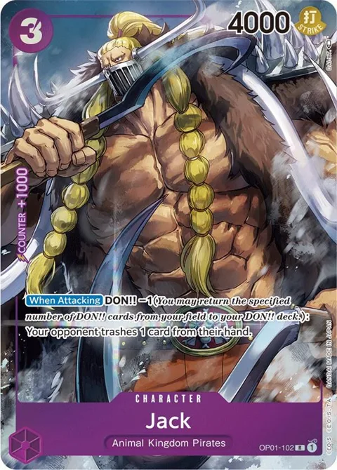 Jack Alt Art OP01-102 One Piece card from Romance Dawn