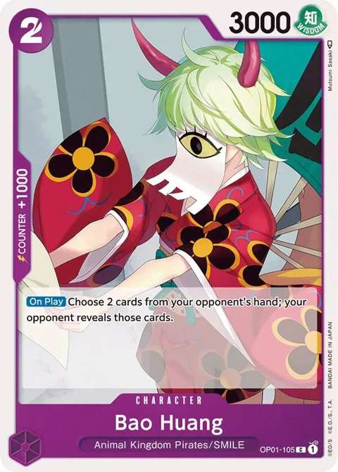 Bao Huang OP01-105 One Piece card from Romance Dawn