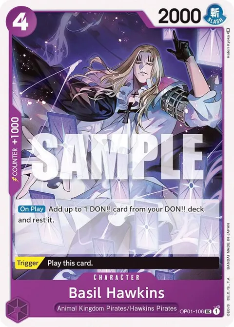 Basil Hawkins OP01-106 One Piece card from Romance Dawn
