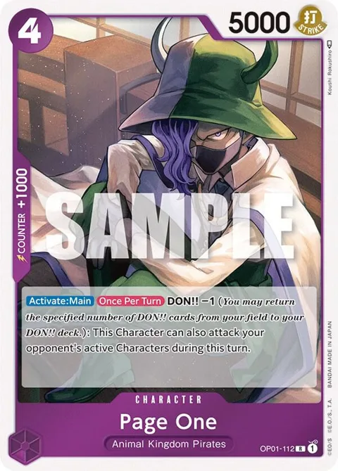 Page One OP01-112 One Piece card from Romance Dawn