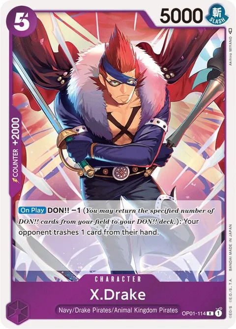 X.Drake OP01-114 One Piece card from Romance Dawn