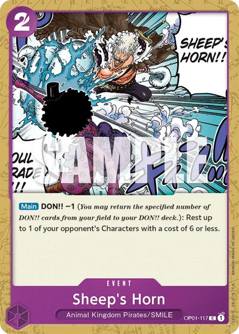 Sheep's Horn OP01-117 One Piece card from Romance Dawn