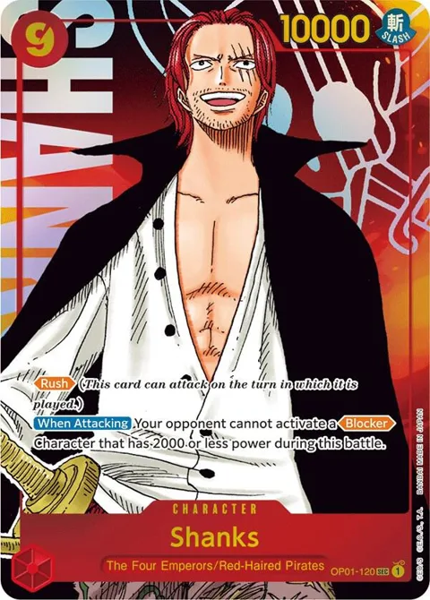 Shanks Parallel Art OP01-120 One Piece card from Romance Dawn