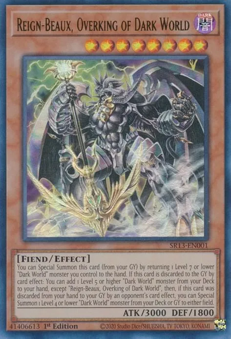 Reign-Beaux, Overking of Dark World SR13-EN001 Yu-Gi-Oh card from Structure Deck: Dark World