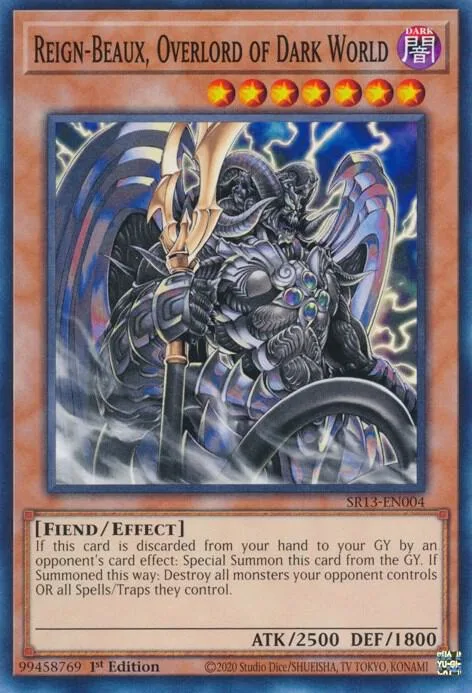 Reign-Beaux, Overlord of Dark World SR13-EN004 Yu-Gi-Oh card from Structure Deck: Dark World