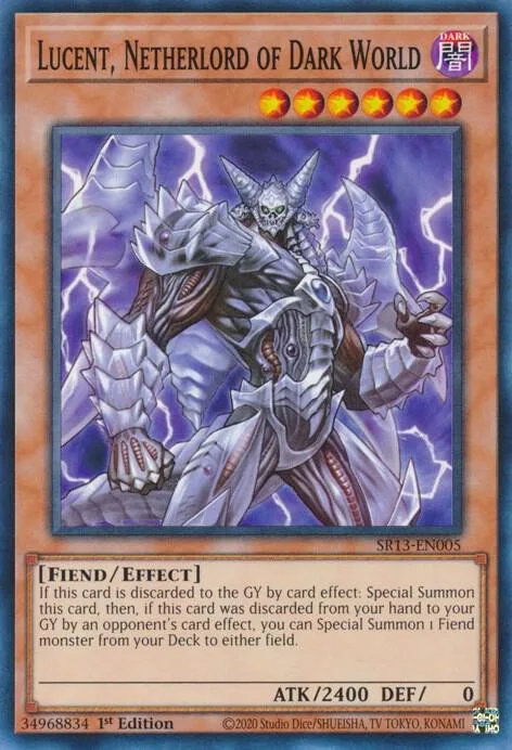 Lucent, Netherlord of Dark World SR13-EN005 Yu-Gi-Oh card from Structure Deck: Dark World