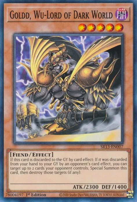 Goldd, Wu-Lord of Dark World SR13-EN007 Yu-Gi-Oh card from Structure Deck: Dark World