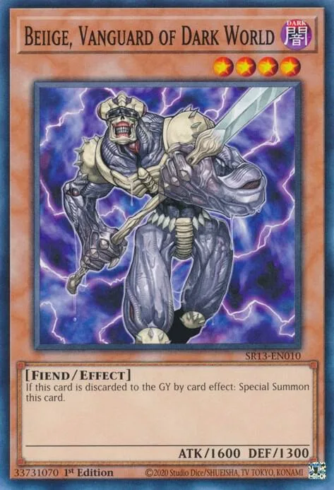 Beiige, Vanguard of Dark World SR13-EN010 Yu-Gi-Oh card from Structure Deck: Dark World