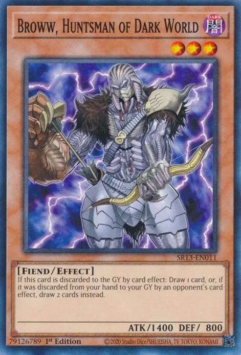 Broww, Huntsman of Dark World SR13-EN011 Yu-Gi-Oh card from Structure Deck: Dark World