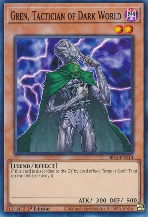 Gren, Tactician of Dark World SR13-EN014 Yu-Gi-Oh card from Structure Deck: Dark World