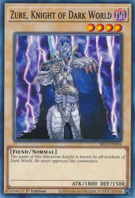 Zure, Knight of Dark World SR13-EN016 Yu-Gi-Oh card from Structure Deck: Dark World