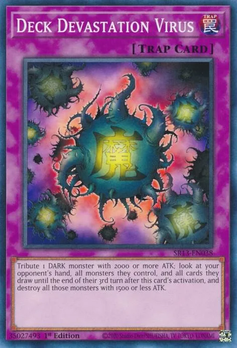 Deck Devastation Virus SR13-EN038 Yu-Gi-Oh card from Structure Deck: Dark World