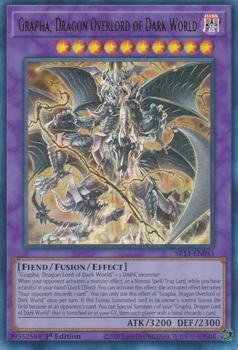 Grapha, Dragon Overlord of Dark World SR13-EN041 Yu-Gi-Oh card from Structure Deck: Dark World