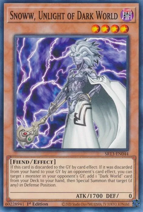 Snoww, Unlight of Dark World SR13-EN044 Yu-Gi-Oh card from Structure Deck: Dark World