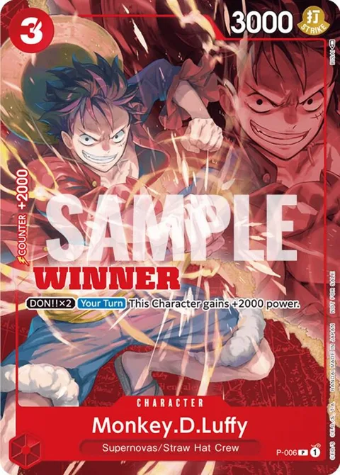 Monkey.D.Luffy Winner Pack Vol. 1 P-006 One Piece card from One Piece Promotion Cards