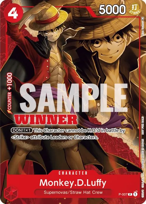 Monkey.D.Luffy Winner Pack Vol. 1 P-007 One Piece card from One Piece Promotion Cards