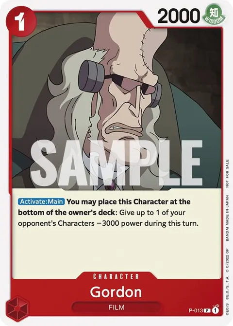 Gordon One Piece Film Red P-013 One Piece card from One Piece Promotion Cards