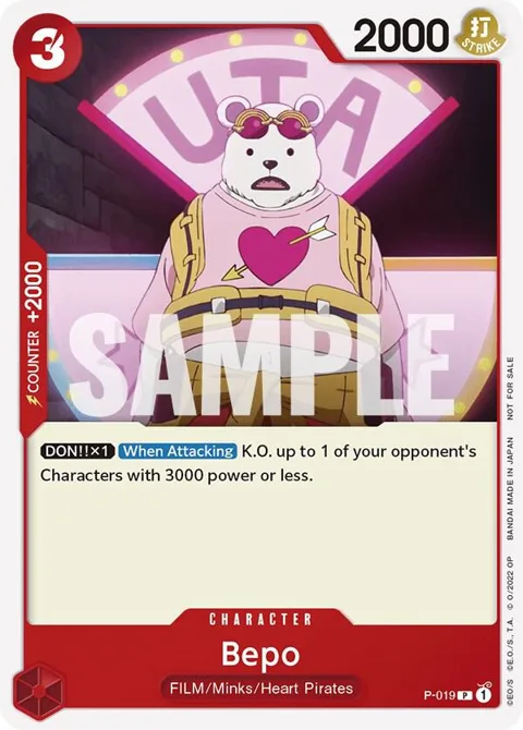 Bepo One Piece Film Red P-019 One Piece card from One Piece Promotion Cards