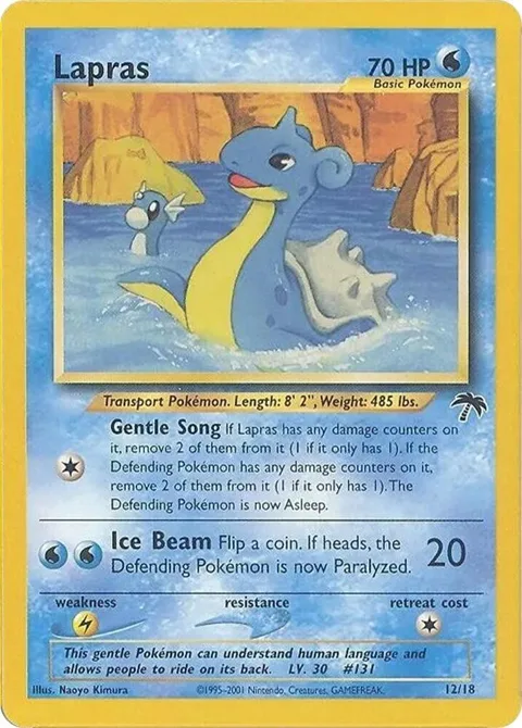 Lapras #12/18 Pokémon card from Southern Islands