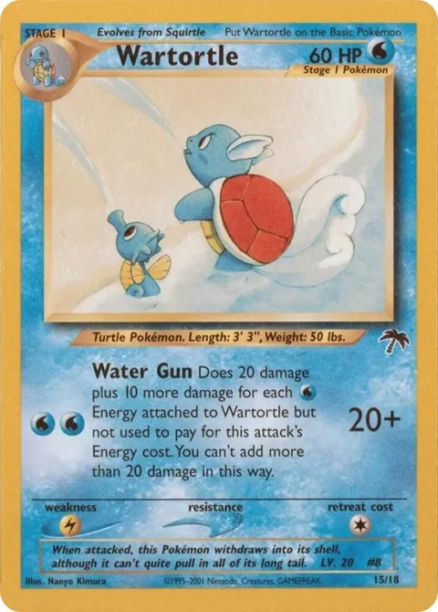 Wartortle #15/18 Pokémon card from Southern Islands
