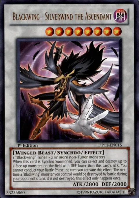 Blackwing - Silverwind the Ascendant DP11-EN015 Yu-Gi-Oh card from Duelist Pack 11: Crow