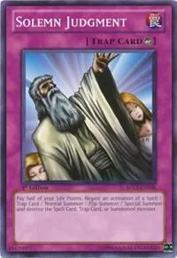 Solemn Judgment SDLS-EN038 Yu-Gi-Oh card from Structure Deck: Lost Sanctuary