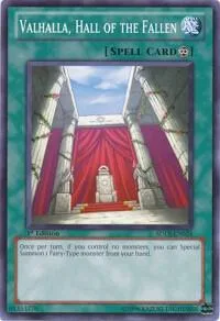 Valhalla, Hall of the Fallen SDLS-EN024 Yu-Gi-Oh card from Structure Deck: Lost Sanctuary