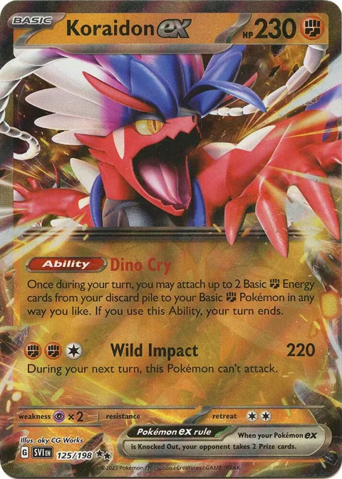Koraidon ex #125/198 Holofoil Pokémon card from Scarlet & Violet Base Set
