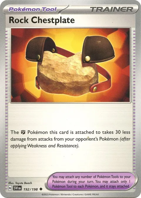 Rock Chestplate #192/198 Reverse Holofoil Pokémon card from Scarlet & Violet Base Set