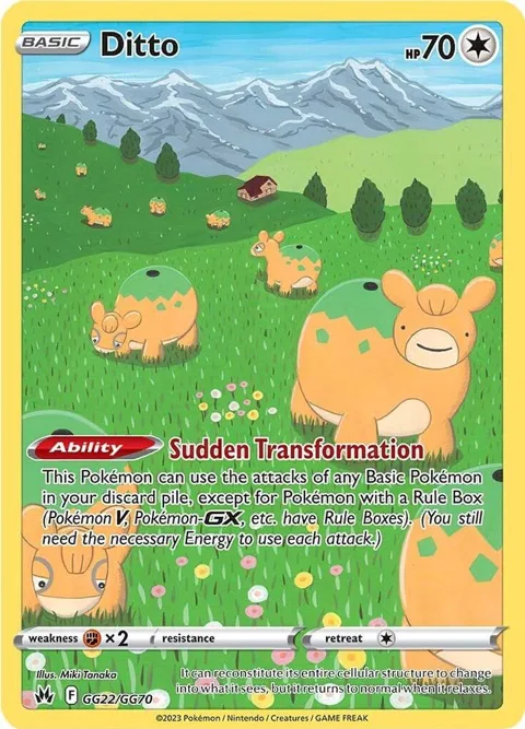 Ditto #GG22/GG70 Holofoil Pokémon card from Crown Zenith: Galarian Gallery