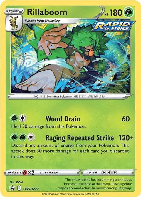 Rillaboom #SWSH277 Holofoil Pokémon card from Sword & Shield Promo Cards