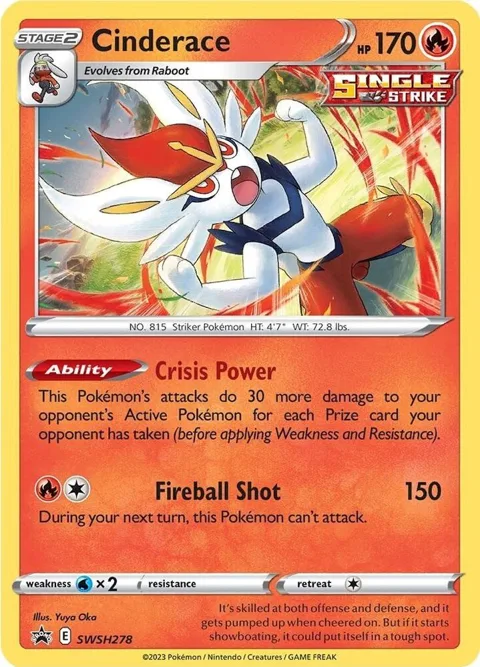 Cinderace #SWSH278 Holofoil Pokémon card from Sword & Shield Promo Cards
