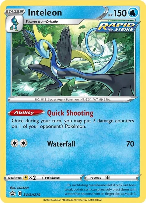 Inteleon #SWSH279 Holofoil Pokémon card from Sword & Shield Promo Cards