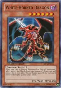 White-Horned Dragon GLD4-EN014 Yu-Gi-Oh card from Gold Series 4: Pyramids Edition