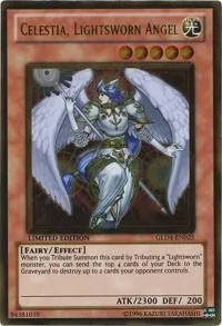 Celestia, Lightsworn Angel GLD4-EN025 Yu-Gi-Oh card from Gold Series 4: Pyramids Edition