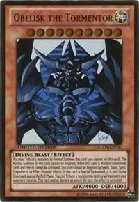 Obelisk the Tormentor GLD4-EN030 Yu-Gi-Oh card from Gold Series 4: Pyramids Edition