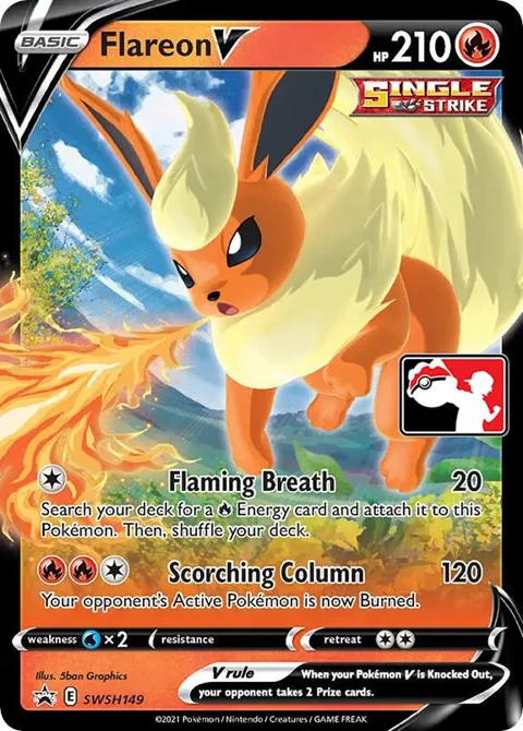 Flareon V #SWSH149 Holofoil Pokémon card from Prize Pack Series Cards