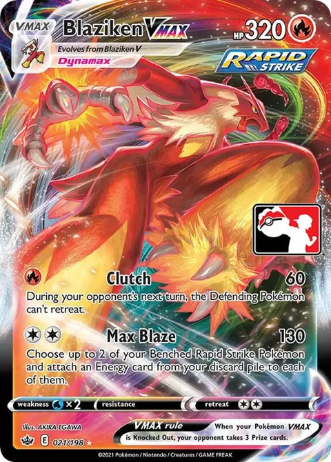 Blaziken VMAX #021/198 Holofoil Pokémon card from Prize Pack Series Cards
