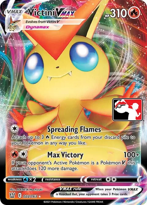 Victini VMAX #022/163 Holofoil Pokémon card from Prize Pack Series Cards
