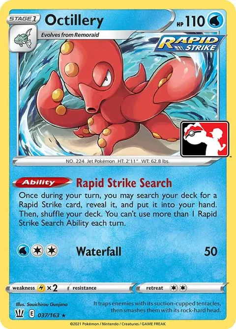 Octillery #037/163 Holofoil Pokémon card from Prize Pack Series Cards
