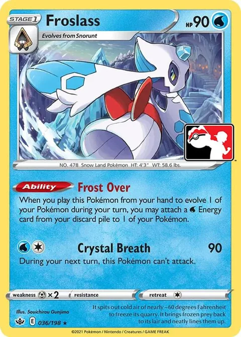 Froslass #036/198 Pokémon card from Prize Pack Series Cards