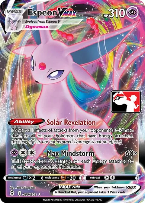 Espeon VMAX #065/203 Holofoil Pokémon card from Prize Pack Series Cards