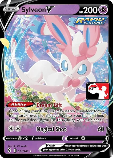 Sylveon V #074/203 Holofoil Pokémon card from Prize Pack Series Cards