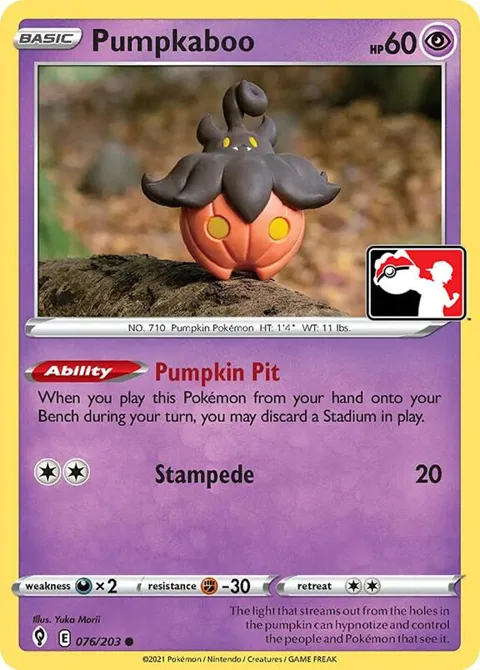 Pumpkaboo #076/203 Holofoil Pokémon card from Prize Pack Series Cards