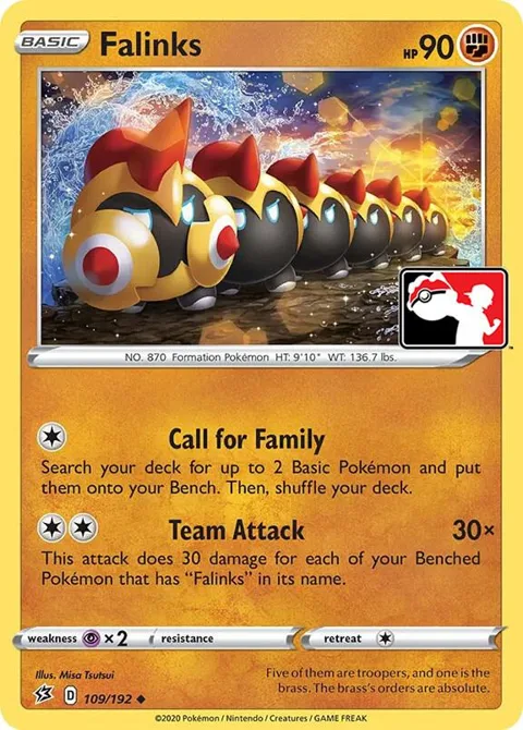 Falinks #109/192 Holofoil Pokémon card from Prize Pack Series Cards