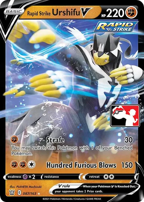 Rapid Strike Urshifu V #087/163 Holofoil Pokémon card from Prize Pack Series Cards