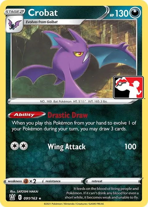 Crobat #091/163 Pokémon card from Prize Pack Series Cards