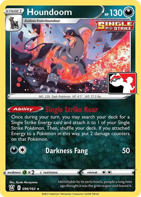Houndoom #096/163 Holofoil Pokémon card from Prize Pack Series Cards