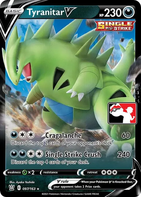 Tyranitar V #097/163 Holofoil Pokémon card from Prize Pack Series Cards